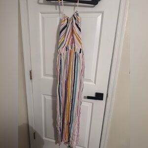 Eloquii Multicolor Striped Halter Dress